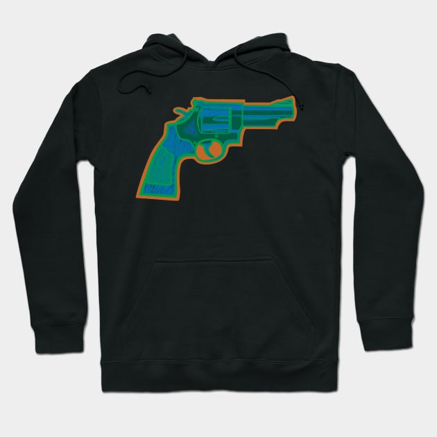 .44 Magnum Revolver Hoodie by Art from the Blue Room